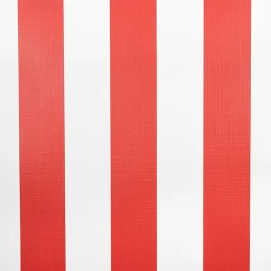 Brite Red & White awning fabric swatch
