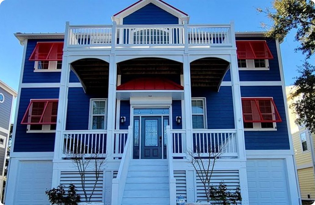 Bahama shutters on a coastal home